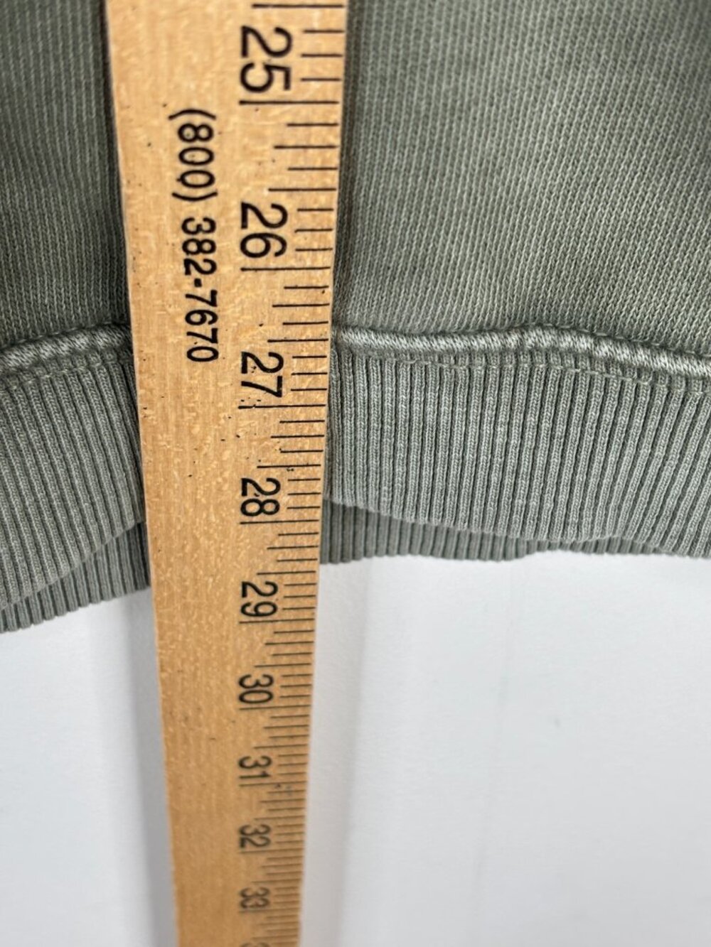 Aerie Oversized Crewneck Sweatshirt S Olive Green Waffle Knit Sleeve Slouchy - Picture 8 of 10